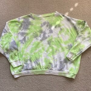 NEW Free People A Cut Above Oversized Crew Neck Sweatshirt Citron Grey XS NWT